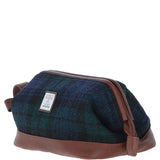 Ashwood Leather & Harris Tweed® Cloth Unisex Washbag Tan/Watch: TW-40-04-TW