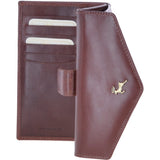 Small Vegetable Tanned Cash And 12 Card Envelope Purse Chestnut: V-62