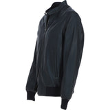 Men's Real Light Weight Leather Regular Fit Bomber Jacket Black: G Bomber