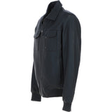 Real Leather Bomber Jacket With Brando Collar Black: Prime Bomber