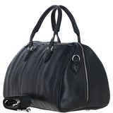 Luxury Leather Duffle Bag with Detachable Strap Black: pl-47