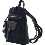 Exquisite Ashwood Leather & Harris Tweed® Cloth Backpack Black/Watch: TW-25-03-BW