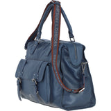 Brampton London Leather Weekender Bag Navy: 64807