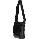 Sleek Leather Messenger Bag with Multiple Pockets Black: TL-004