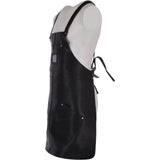 Unisex Cross Back Leather Apron Black: APRON