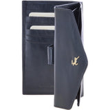 Small Vegetable Tanned Cash And 12 Card Envelope Purse Navy: V-62
