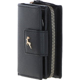 Ashwood Leather RFID Secure Wallet/Purse with Zip and Stud Closure Black: X-30