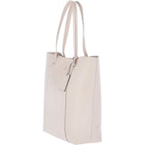 Women's Large Leather Shopper Tote Bag Panna Cota Cream : 61911