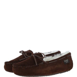 Women's Classic  Suede Sheepskin Moccasin Slippers Brown: LADIES MOCCASSINS