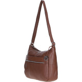 Leather Shoulder Bag with Zip & Magnetic Pocket Cognac: Meath