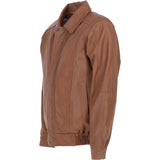 Men's Real Leather Brando Bomber Jacket Tan: AWM-601