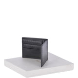 Vegetable Tanned Leather Classic 8 Card Bill Fold  Wallet Black : 1211-VT