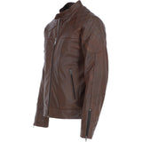 Ashwood Men's Leather Biker Jacket Aq Brown: 8055