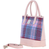 Ashwood Leather & Harris Tweed® Cloth Large Grab Bag Baby-pink/Pink: TW-64-15-BP