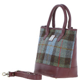 Ashwood Leather & Harris Tweed® Cloth Large Grab Bag Wine/Mcload: TW-64-17-WM
