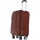 Premium Leather Trolley Suitcase Tan: pl-52