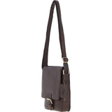 Ashwood Compact Leather Flap Over Bag Brandy: Q-42