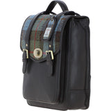 Ashwood Leather & Harris Tweed® Cloth Medium Backpack with Twist Lock Brown/Mcload: TW-37-01-BM
