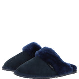 Women's Classic  Suede Sheepskin Slippers Navy: FEN-LADIES SLIPPERS