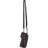 Real Leather Crossbody Smartphone Bag Brown: st 2231