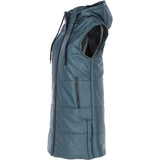 Ashwood Leather Long Gilet with Detachable Hood Grey: Gillet Long