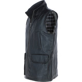 Ashwood Men's Leather Waistcoat | Classic Zip-Up Body Warmer Black: LUMS
