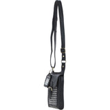 Ashwood Leather & Harris Tweed® Cloth elegance Crossbody Bag Black/White: TW-20-012-BW