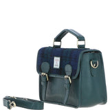 Ashwood Leather & Harris Tweed® Cloth Satchel Bag Green/Watch: TW-68-18-GW