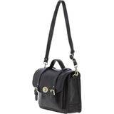 Elegance Satchel Leather Hangbag Brown: M-89
