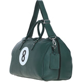 Real Leather Sports Holdall Bag with Shoulder Strap Green: PP-01-8