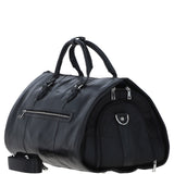 Premium Leather Holdall with Detachable Shoulder Strap Black: pl-49