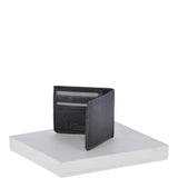 Cow Waxy Leather Classic 8 Card Bill-Fold Wallet Black : 1551