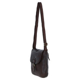 Luxury Small Leather Flight Bag Brandy: D-90