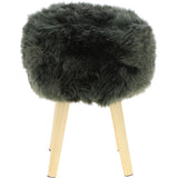 New Zealand Sheepskin Stool Cypress: SHORT SHEEPSKIN STOOL