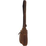 Tablet Friendly Small Vintage Leather Body Bag Tan: Patty