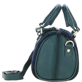 Ashwood Leather & Harris Tweed® Cloth Small Barrel Bag Green/Watch: TW-61-18-GW