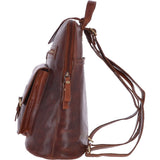Large Vintage Leather Backpack Honey  – G28