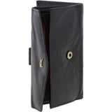 Women's Vintage Wash 12 Card Leather  Purse Black : G-42