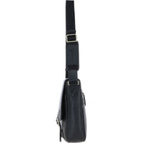Gabicci Leather Messenger Bag with Crossbody Strap Black: GB-64957