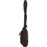 Tablet Friendly Small Vintage Leather Body Bag Brown: Patty