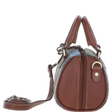 Ashwood Leather & Harris Tweed® Cloth Small Barrel Bag Tan/Mcload: TW-61-02-TM