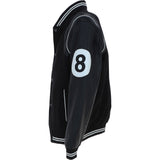 Ashwood Leather Men’s Wool and Leather Bomber Jacket with Striped Collar in Black: AWM-8