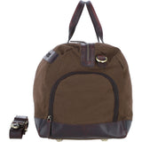 Fenland Canvas & Leather Holdall Brandy/green: FEN-757