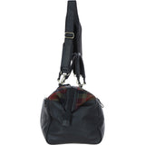 Ashwood Leather & Harris Tweed® Cloth Doctor Holdall Black/Green/Red: TW-42-07-BR