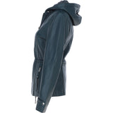 Luxurious Ashwood Leather Jacket with Hood Navy: Anne