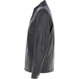 Ashwood Men’s Casual Real Leather Jacket with Mandarin Collar and Hidden Zip Brown: AWM-COOPER