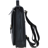 Ashwood Leather & Harris Tweed® Cloth Large Backpack with Twist Lock Black/White: TW-38-12-BW