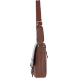 Gabicci Leather Messenger Bag with Crossbody Strap Tan: GB-64957