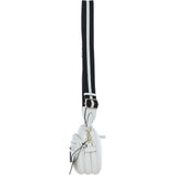 Compact Twin Zip Ashwood Leather Crossbody Bag White: X-35