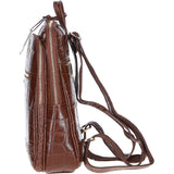 Croc Print Leather Backpack with Gold Hardware Cognac/Croc: 52235